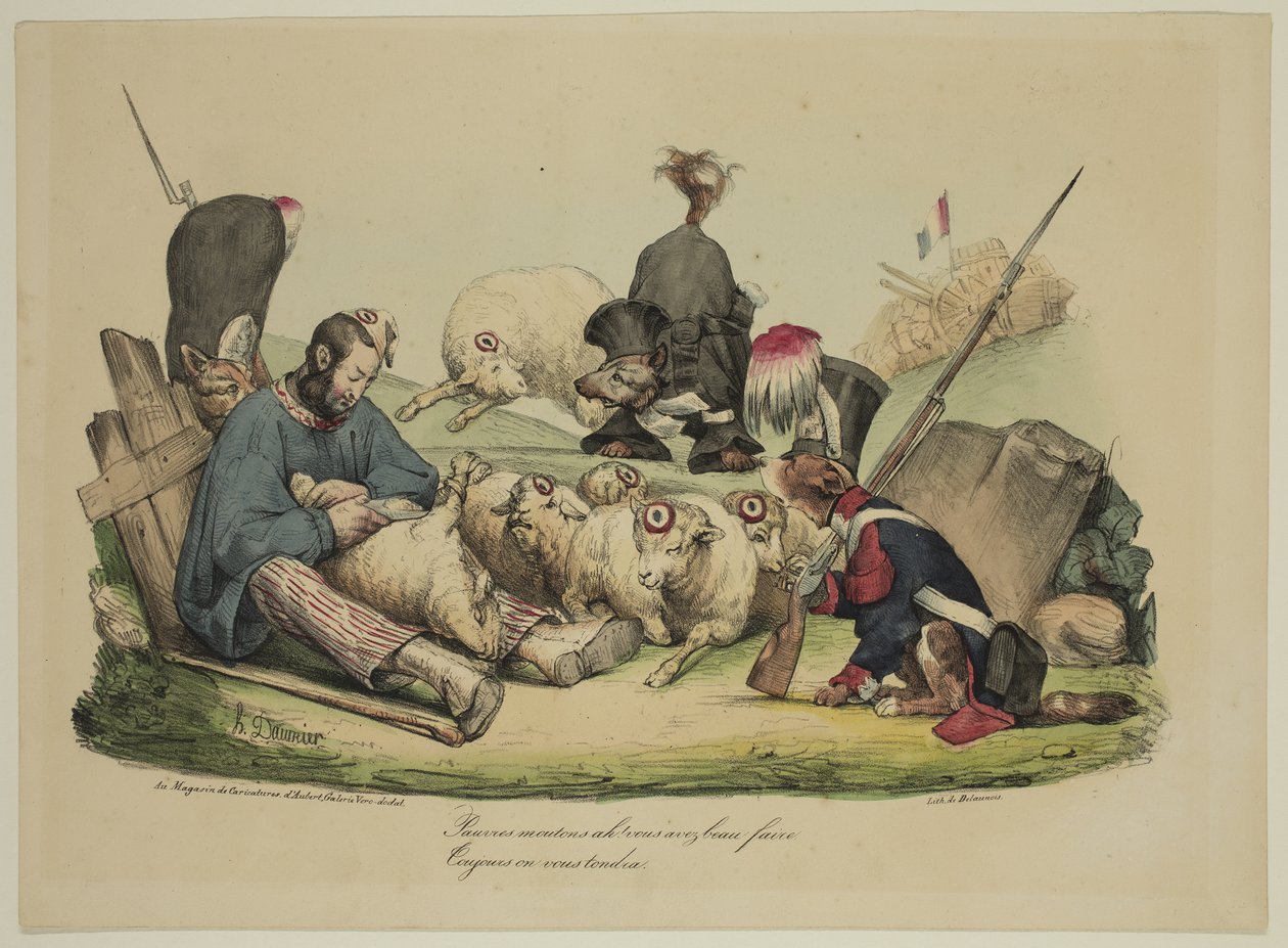 Poor sheep Ah! No matter what you do... you will always be sheared by Honoré Daumier