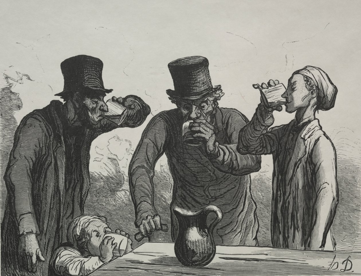 Physiology of the Drinker: The Four Ages by Honoré Daumier