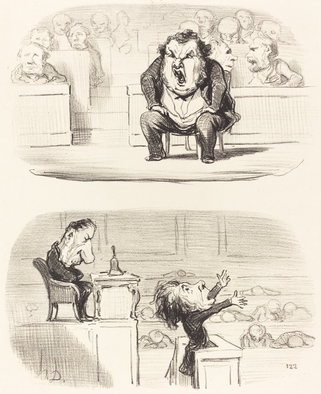 When a Boring Speaker Takes the Podium by Honoré Daumier
