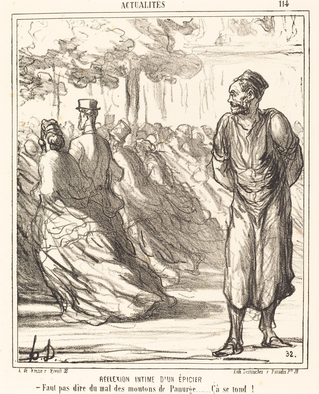 Intimate Reflection of a Grocer by Honoré Daumier