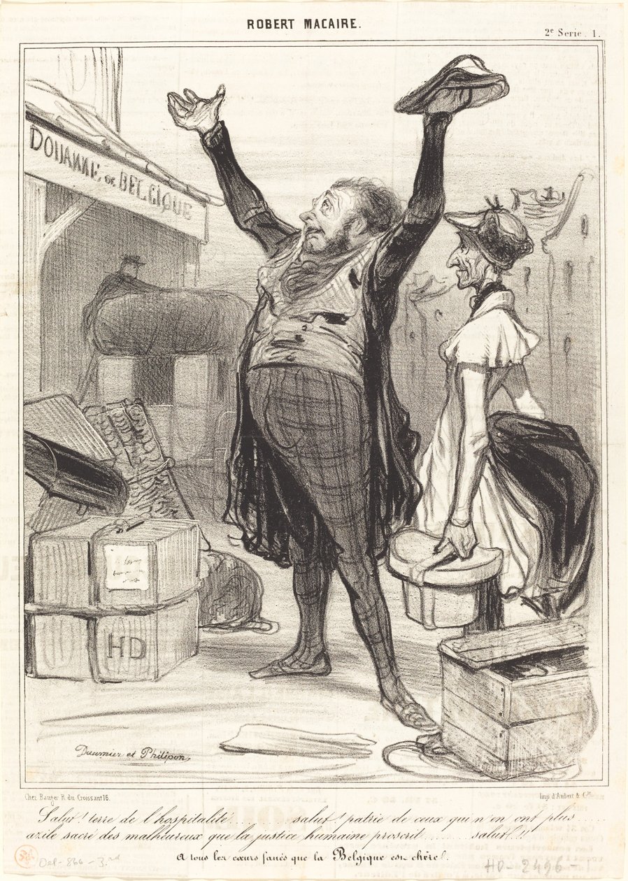 Salut! Land of Hospitality... by Honoré Daumier