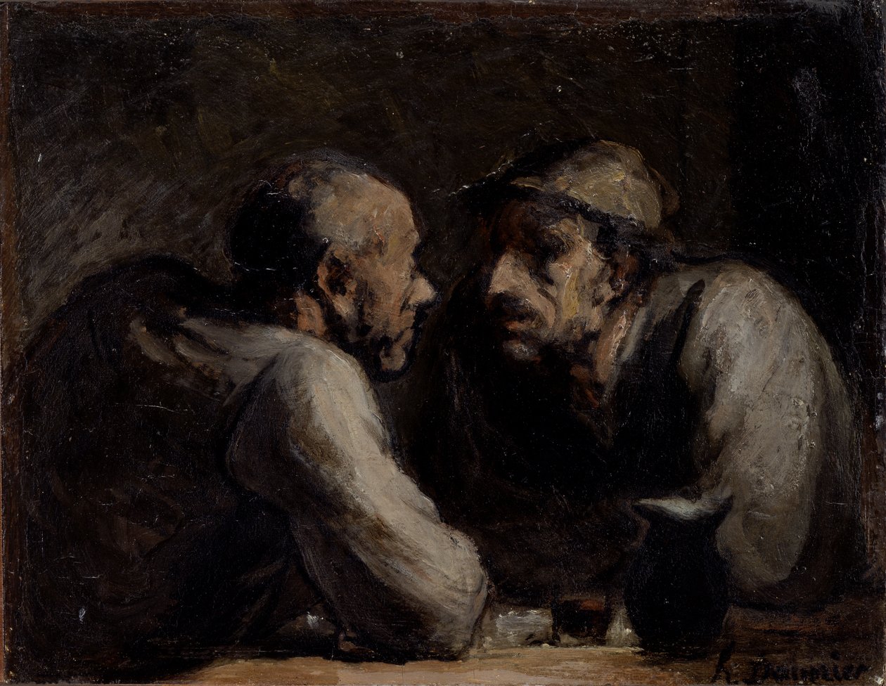 Two Drinkers by Honoré Daumier