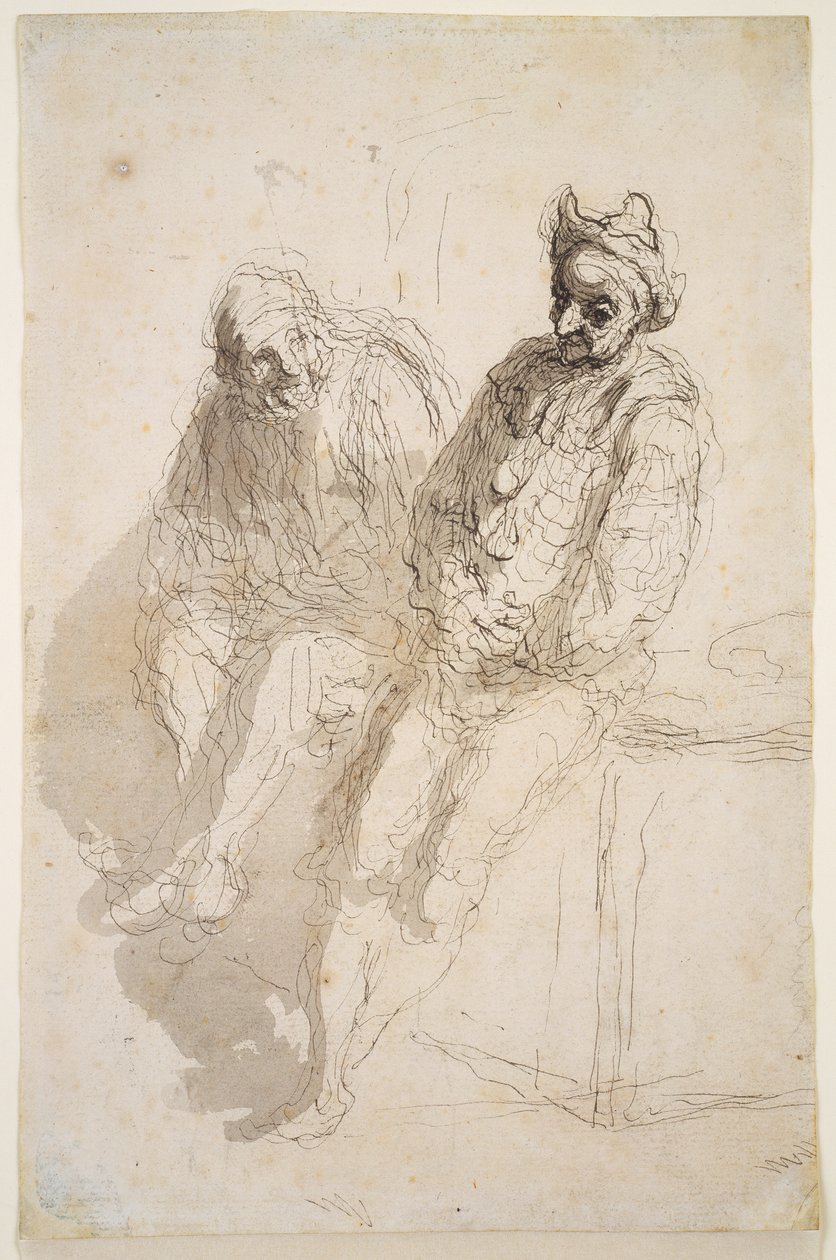 Two Saltimbanques by Honoré Daumier