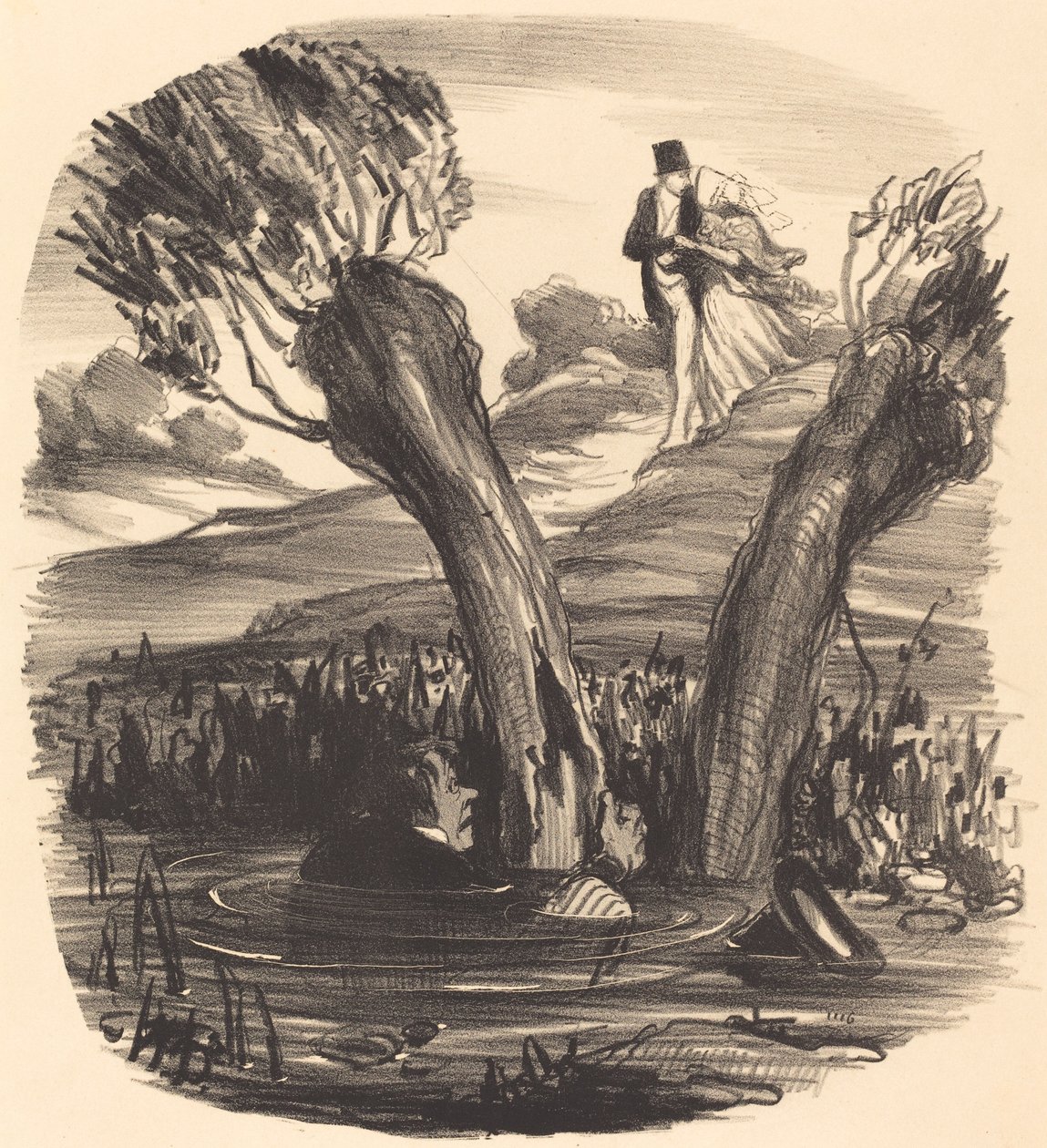 A Husband Burned by the Fire of Jealousy by Honoré Daumier