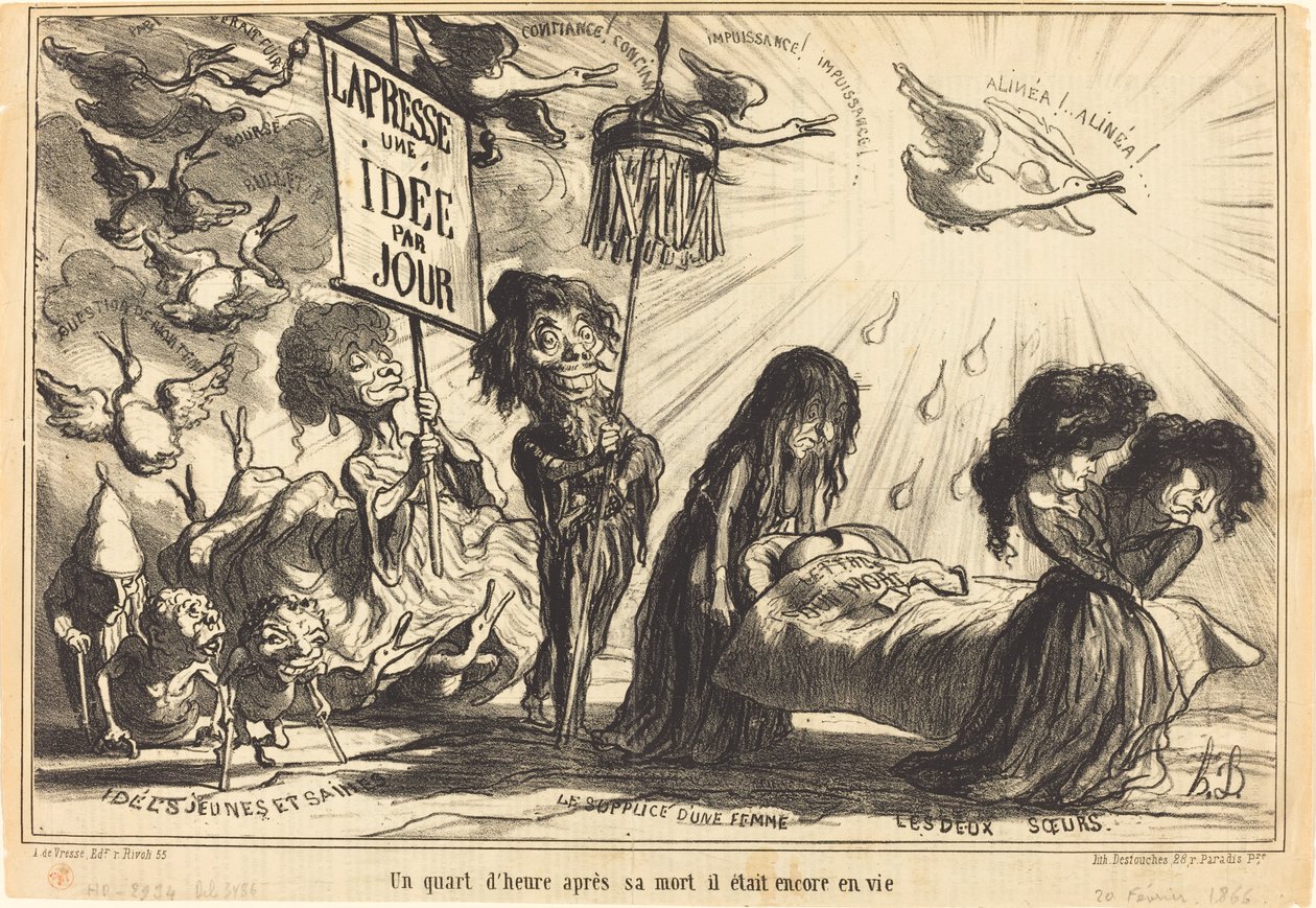A Quarter of an Hour after His Death, He Was Still Alive by Honoré Daumier