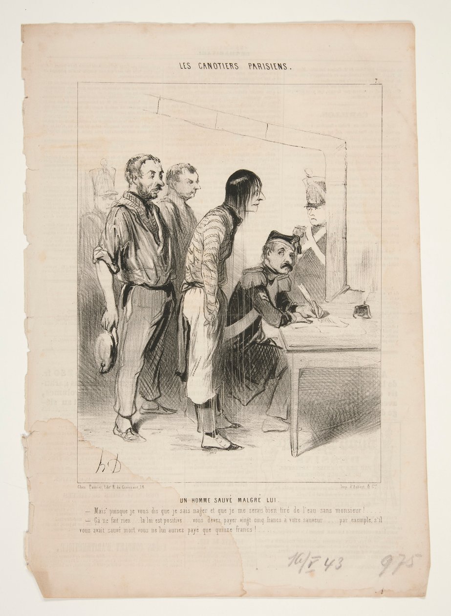 A Man Saved Despite Himself by Honoré Daumier
