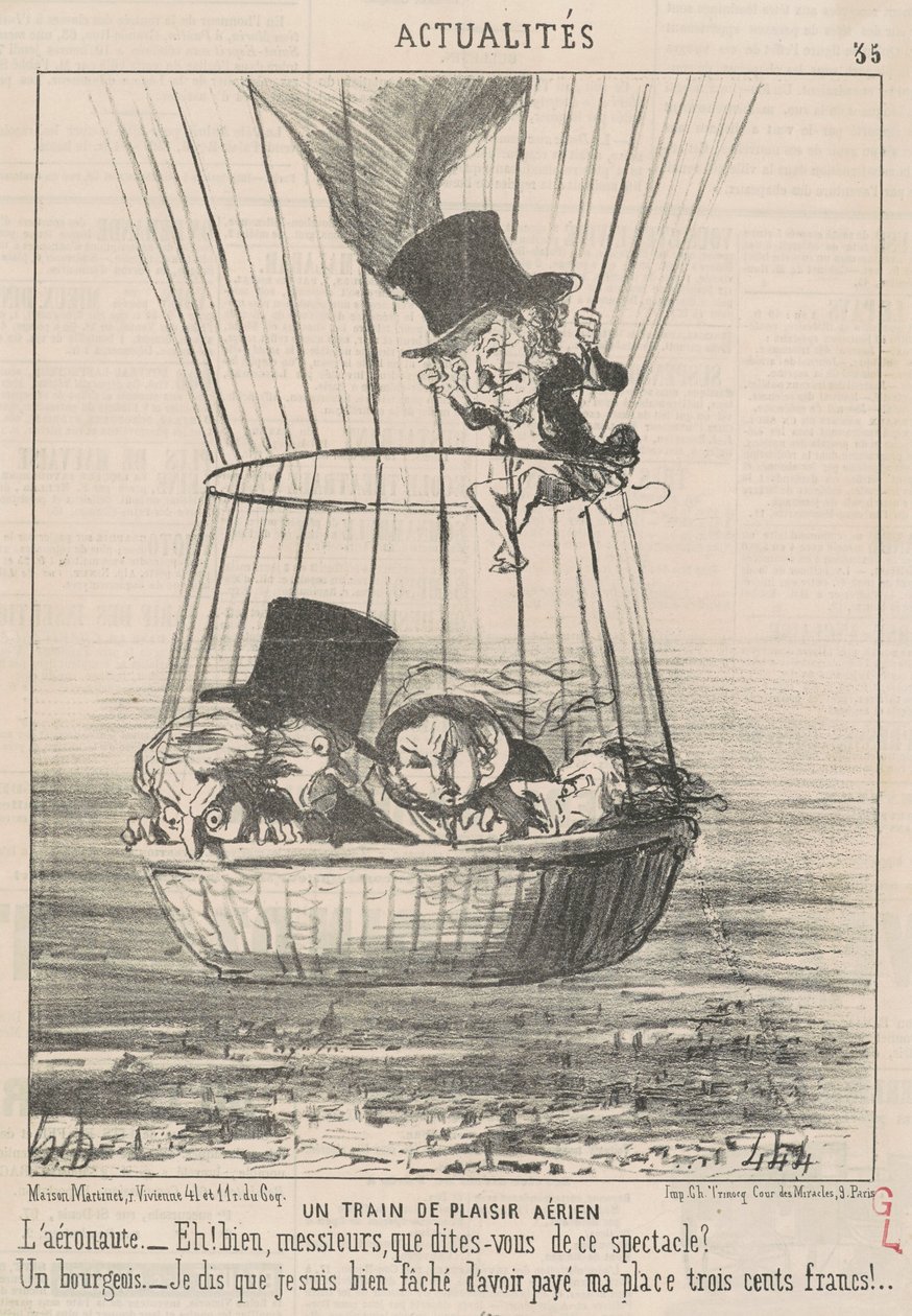 An Aerial Pleasure Train by Honoré Daumier