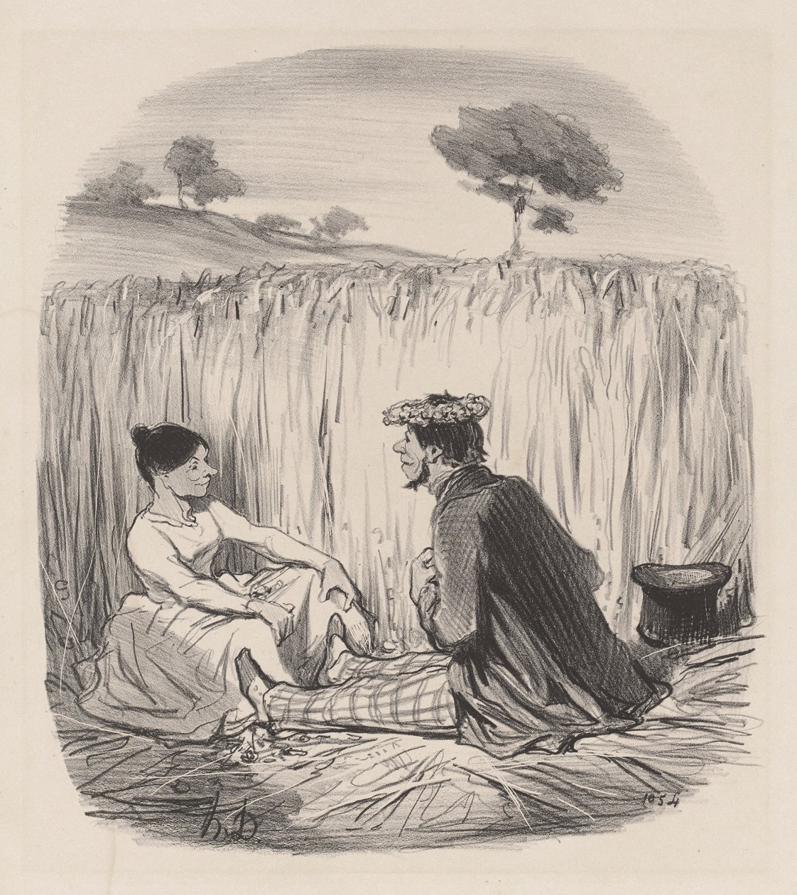 An Idyll in the Wheat by Honoré Daumier