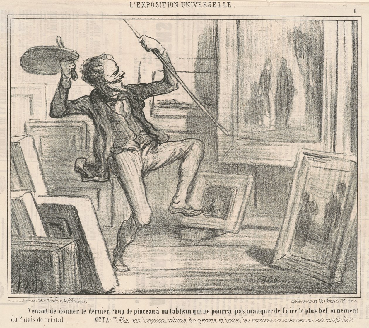 Having Just Given the Final Brushstroke... by Honoré Daumier