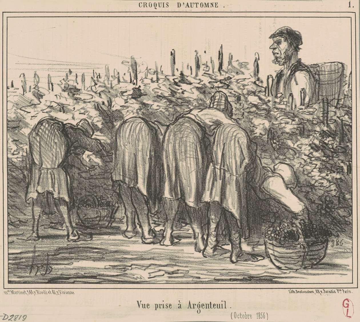 View taken at Argenteuil (October 1856) by Honoré Daumier
