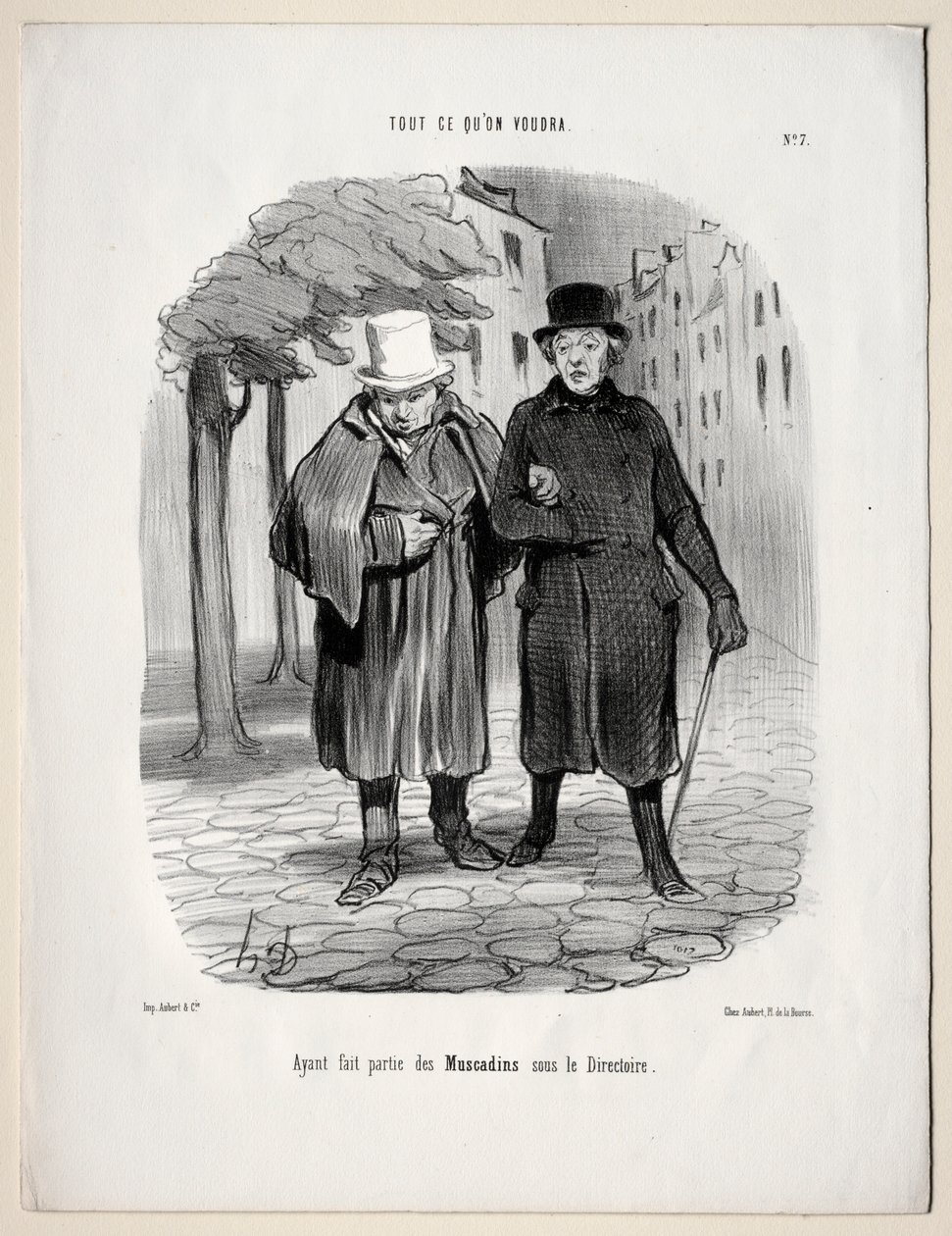 What you will, plate 7: Having taken the part of dandies under the Directory by Honoré Daumier