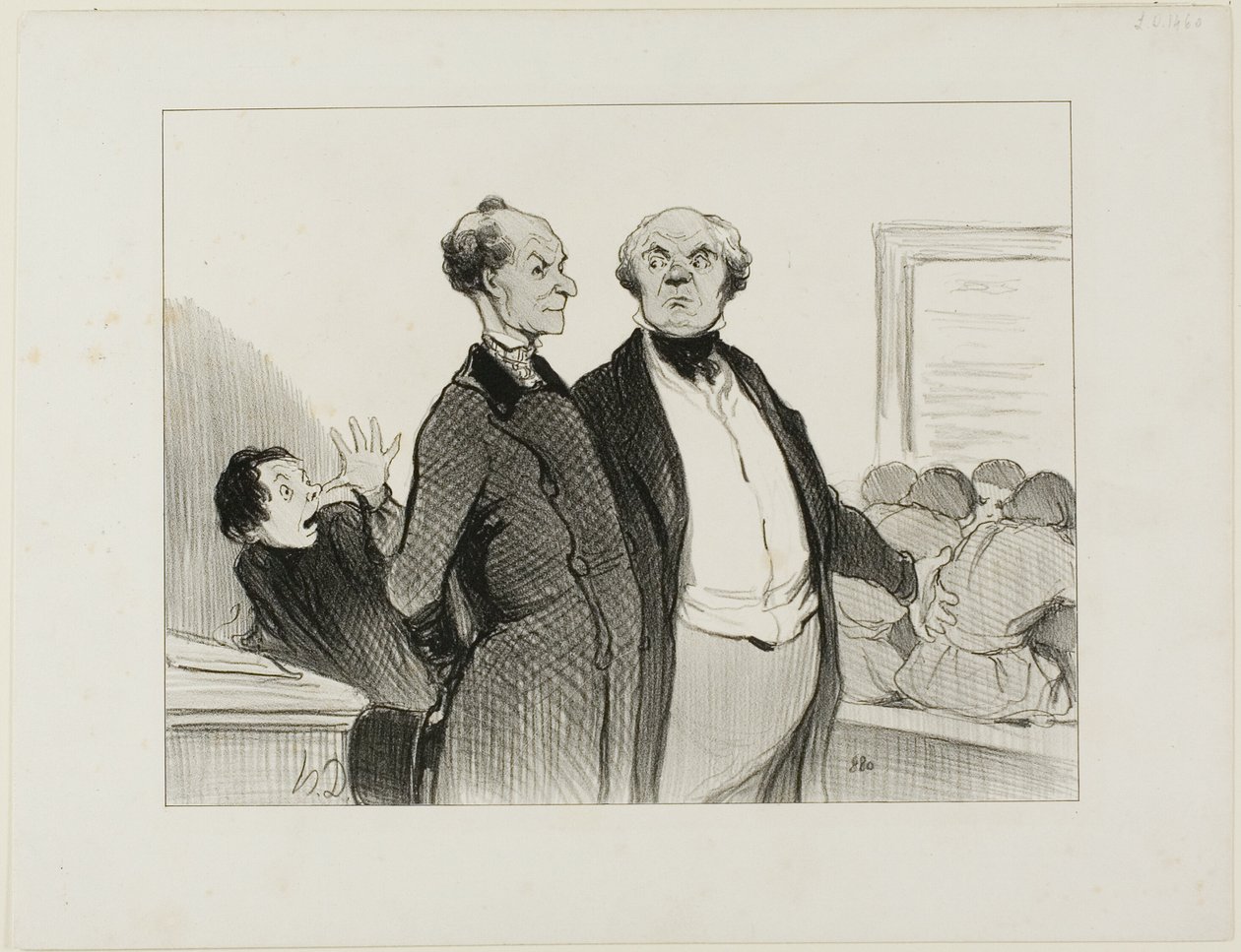 As you can see, Monsieur, I have enforced in my school perfectly good discipline. You cannot imagine to what extent I succeeded implanting in these young scholars a deep sentiment of respect towards their teacher, plate 23 from Professeurs Et Moutards by Honoré Victorin Daumier