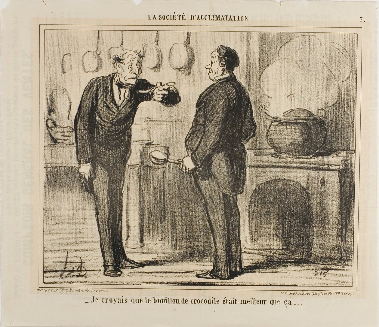 "- I actually thought a crocodile soup would taste better than that," plate 7 from La Société D