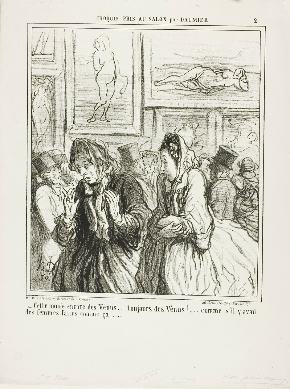 Still more Venuses this year... always Venuses!... as if there were any women built like that!, plate 2 from Croquis Pris Au Salon par Daumier by Honoré Victorin Daumier