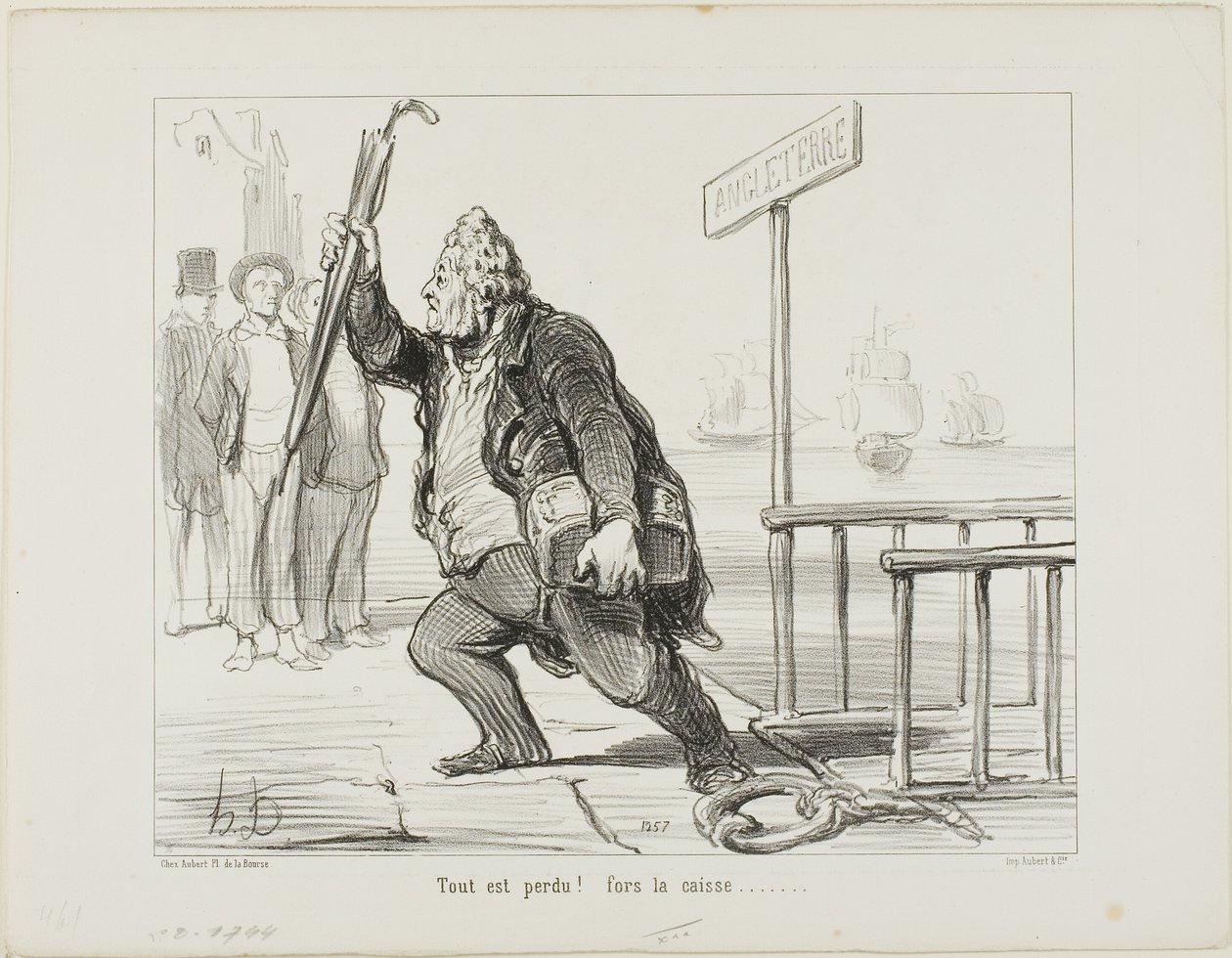 All is lost - save the cashbox by Honoré Victorin Daumier