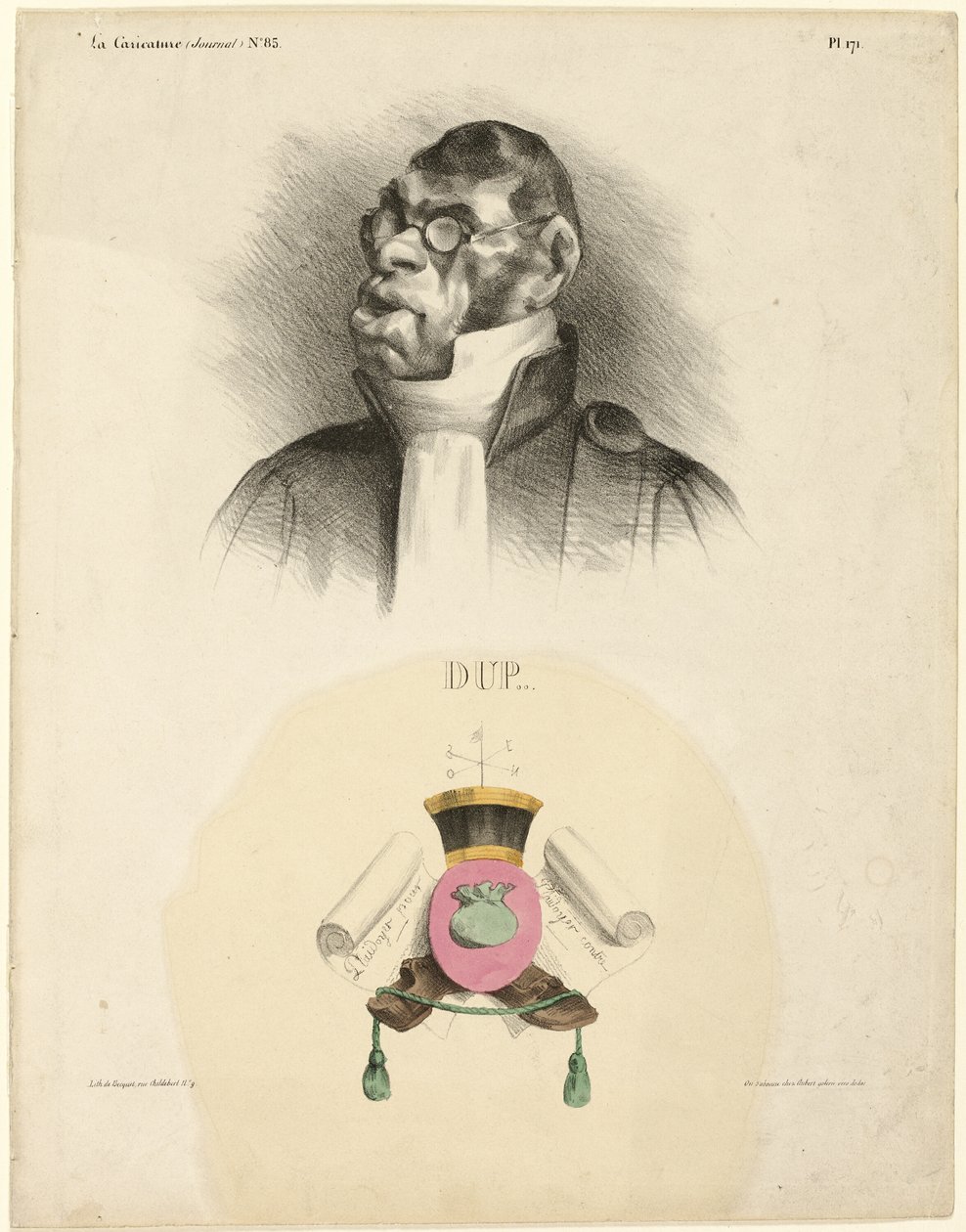 DUP..., plate 171 from Celebrities of Caricature by Honoré Victorin Daumier