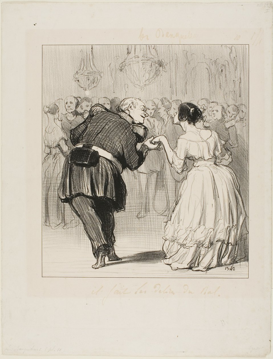 He Delights in the Ball, Plate 10 from The Banqueters by Honoré Victorin Daumier