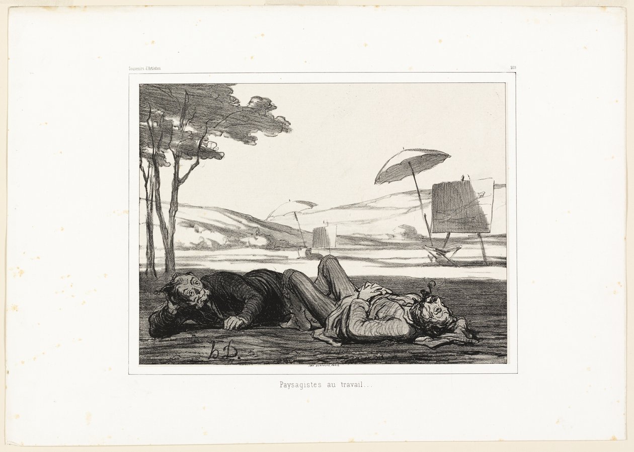 Landscape Painters at Work, Plate 309 from Souvenirs d