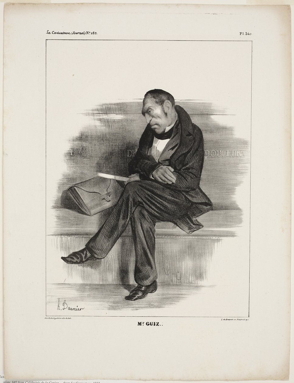Mr. Guiz.., plate 340 from Celebrities of the Caricature by Honoré Victorin Daumier