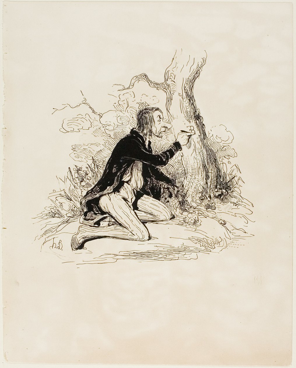 Poor Young Man!, Plate 1 from Sentiments and Passions by Honoré Victorin Daumier