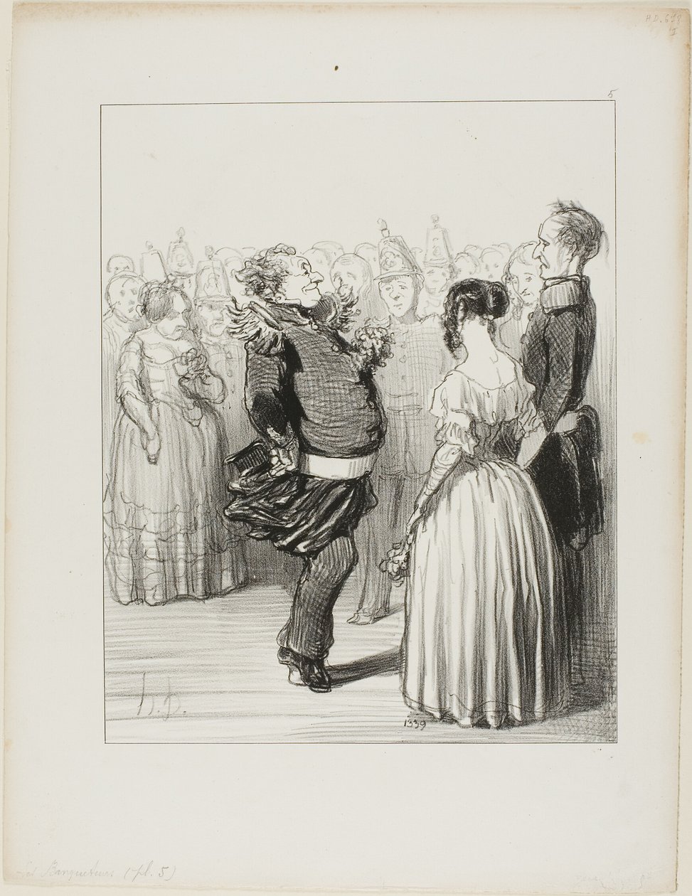 Rifolard Opens the Ball, Plate 5 from The Banqueters by Honoré Victorin Daumier