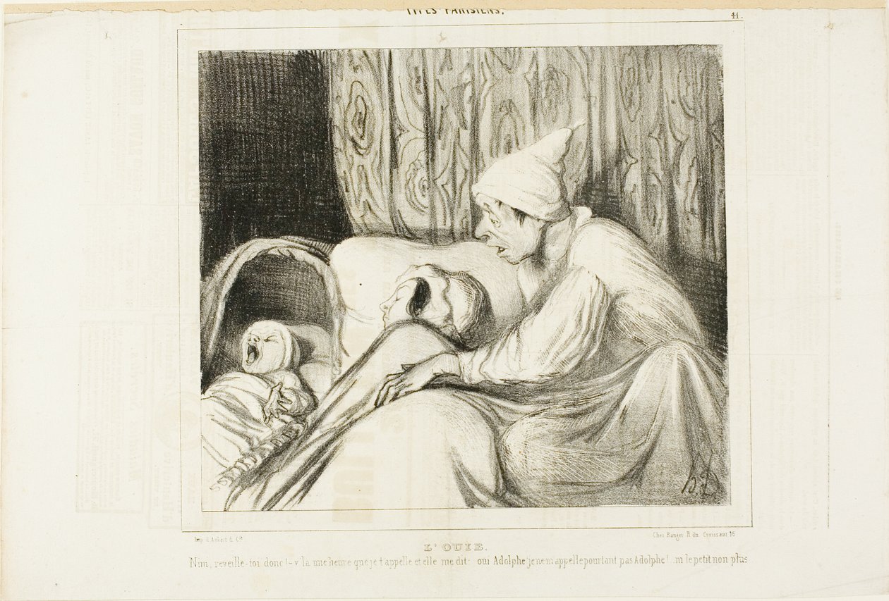 Sense of Hearing, plate 41 from Types Parisiens by Honoré Victorin Daumier