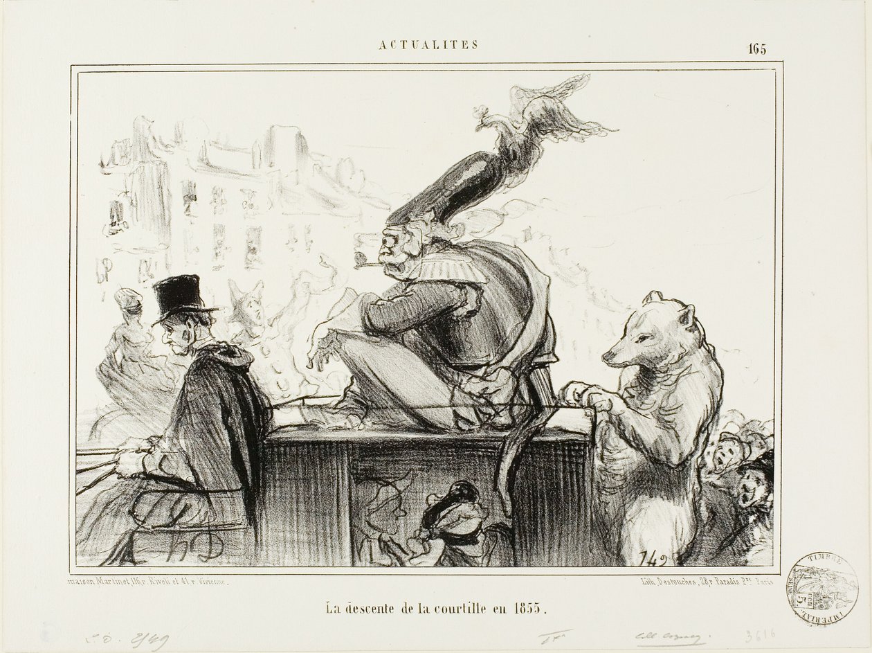 The Descent of the Courtille in 1855, plate 165 from Actualités by Honoré Victorin Daumier