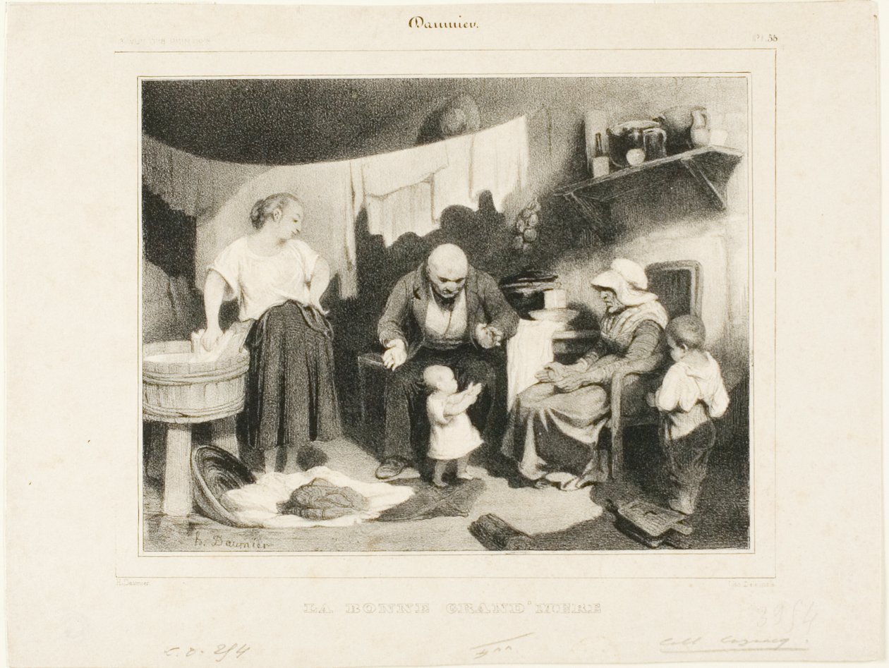 The Good Grandmother, Plate 55 by Honoré Victorin Daumier