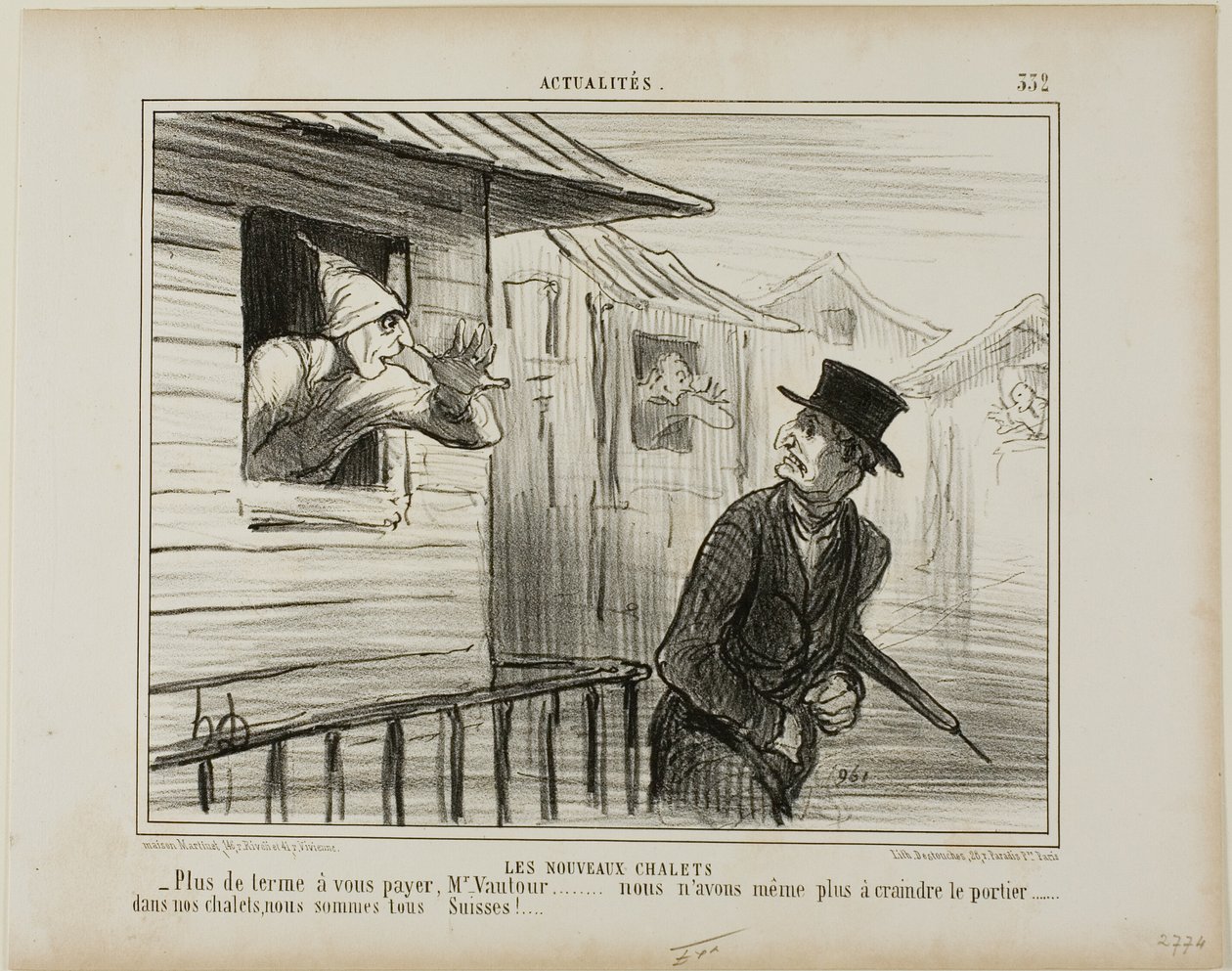 The New Blockhouses, plate 332 from Actualités by Honoré Victorin Daumier