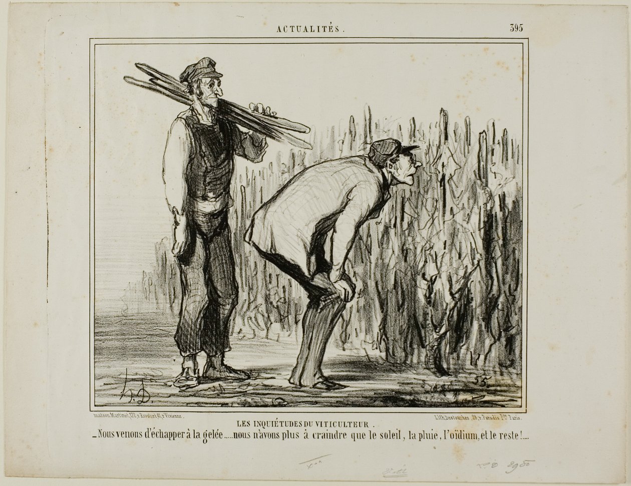 The Worries of a Wine Grower, plate 397 from Actualités by Honoré Victorin Daumier
