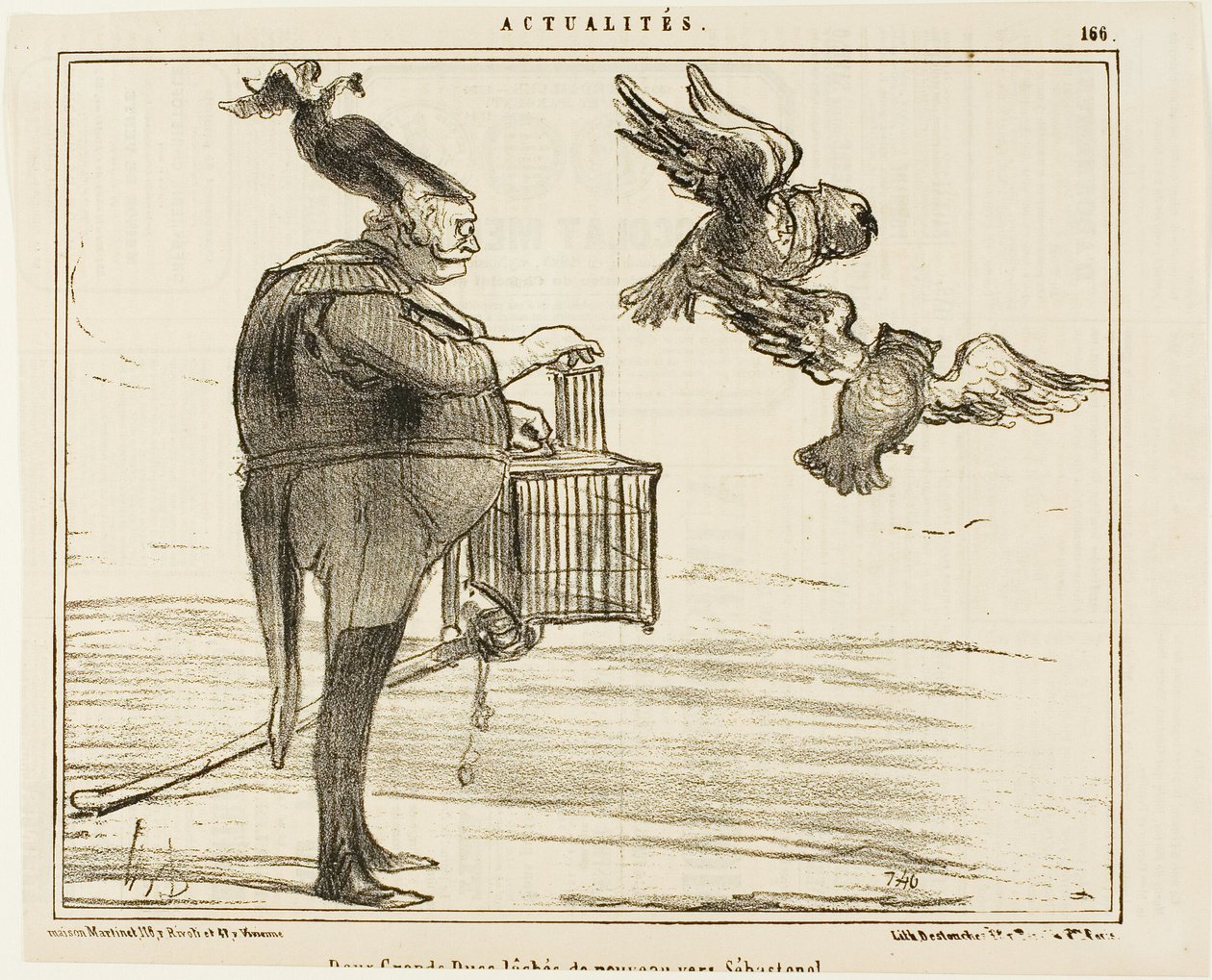 Two Grand Dukes Leaving for Sebastopol, plate 166 from Actualités by Honoré Victorin Daumier