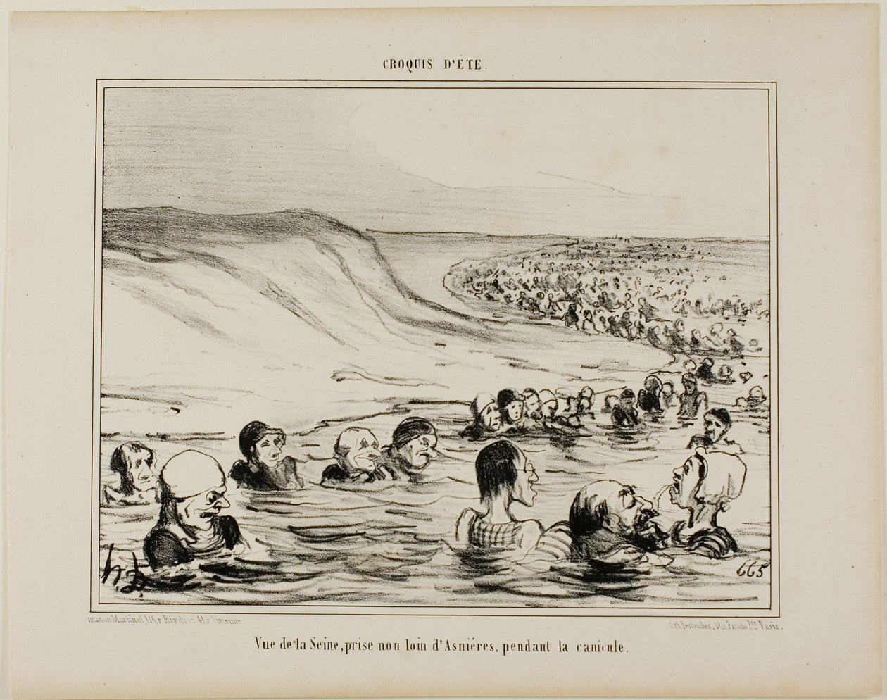View of the Seine near Asnières during the Dog Days, plate 2 from Croquis D