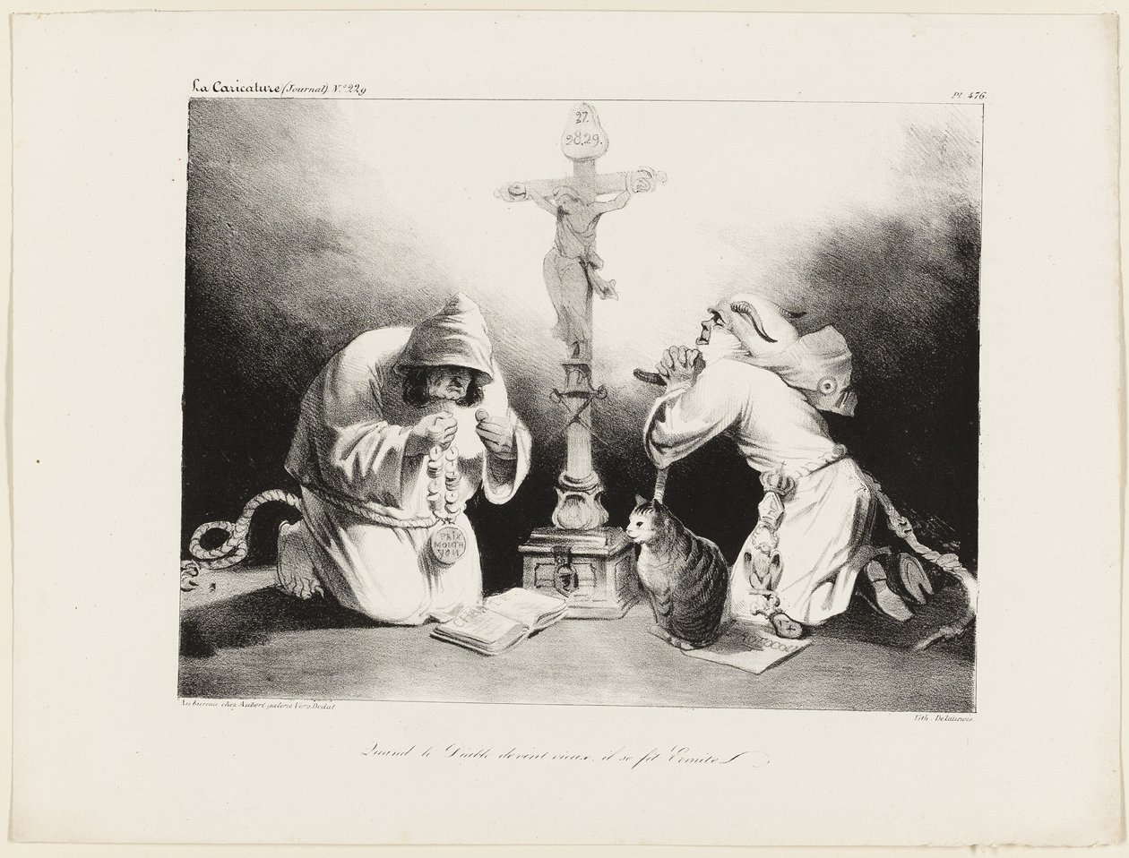 When the Devil Grew Old He Became a Hermit, plate 476 by Honoré Victorin Daumier