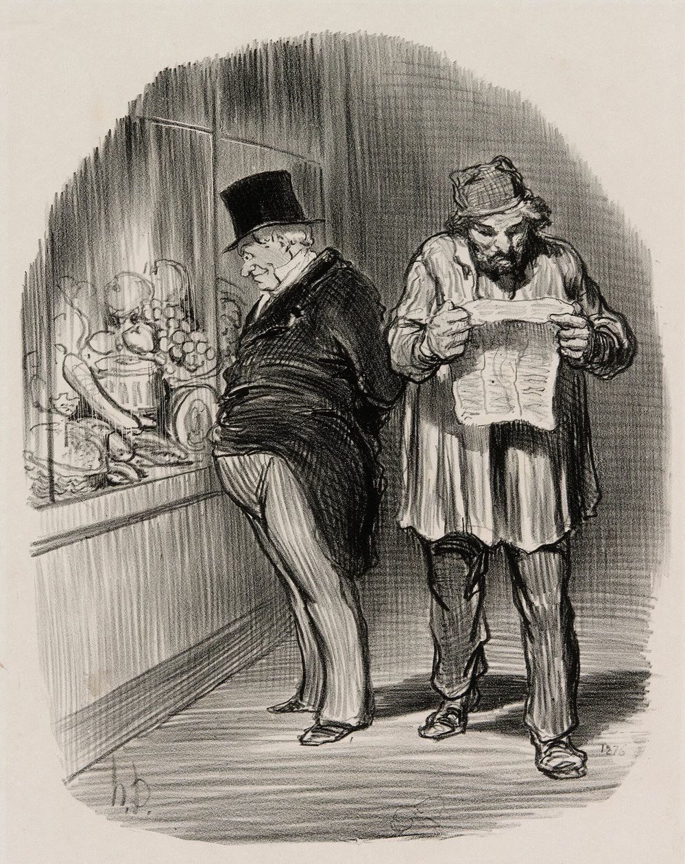 Worker and Bourgeois, from Les Parisiens En 1848 by Honoré Victorin Daumier