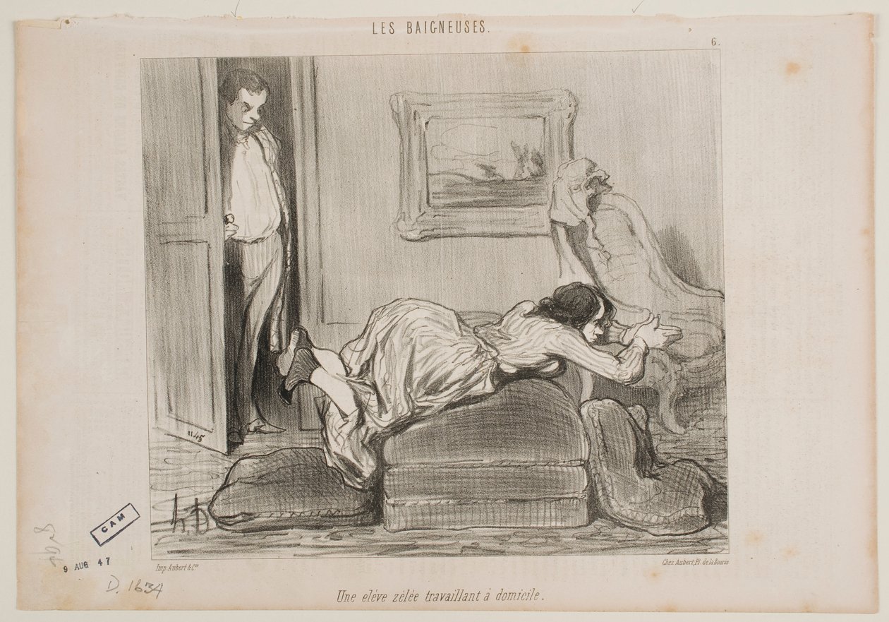 A Zealous Student Works from Home by Honoré Daumier
