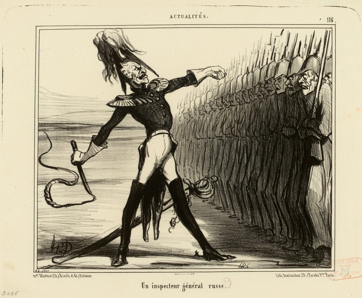 Current Events No. 116: A Russian General Inspector by Honoré Daumier