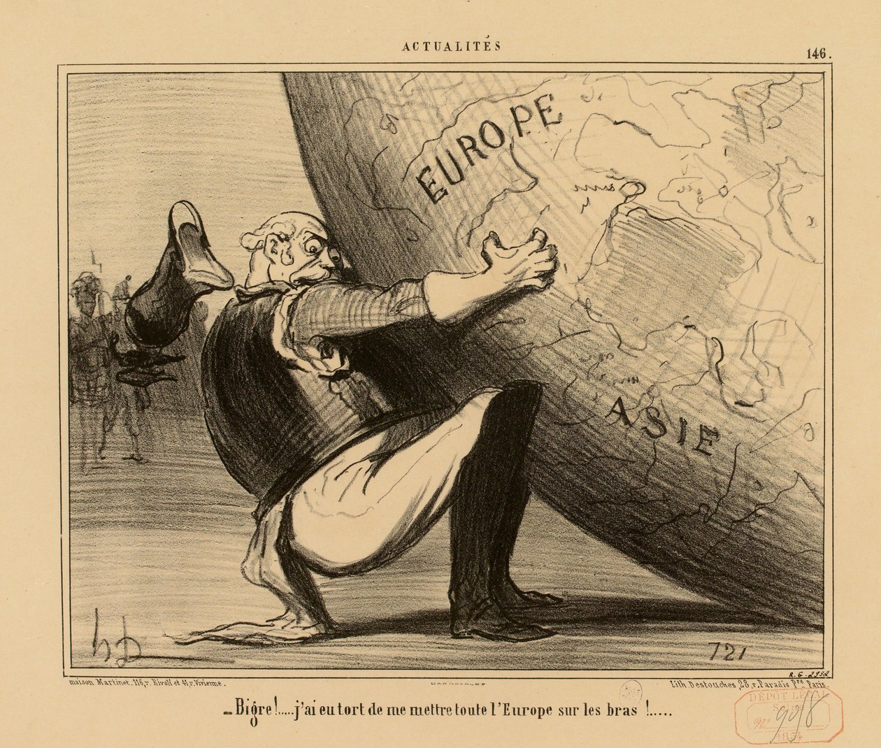 Current Events No. 146: - Wow! ... I was wrong to take on all of Europe! ... by Honoré Daumier
