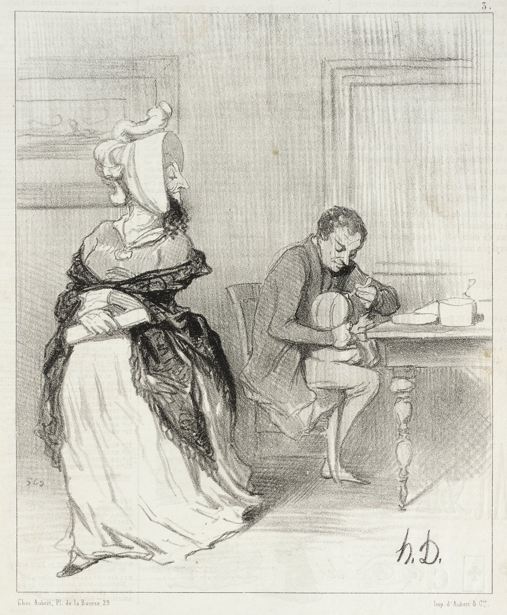 Farewell, my dear, I am going to my publishers! ... by Honoré Daumier