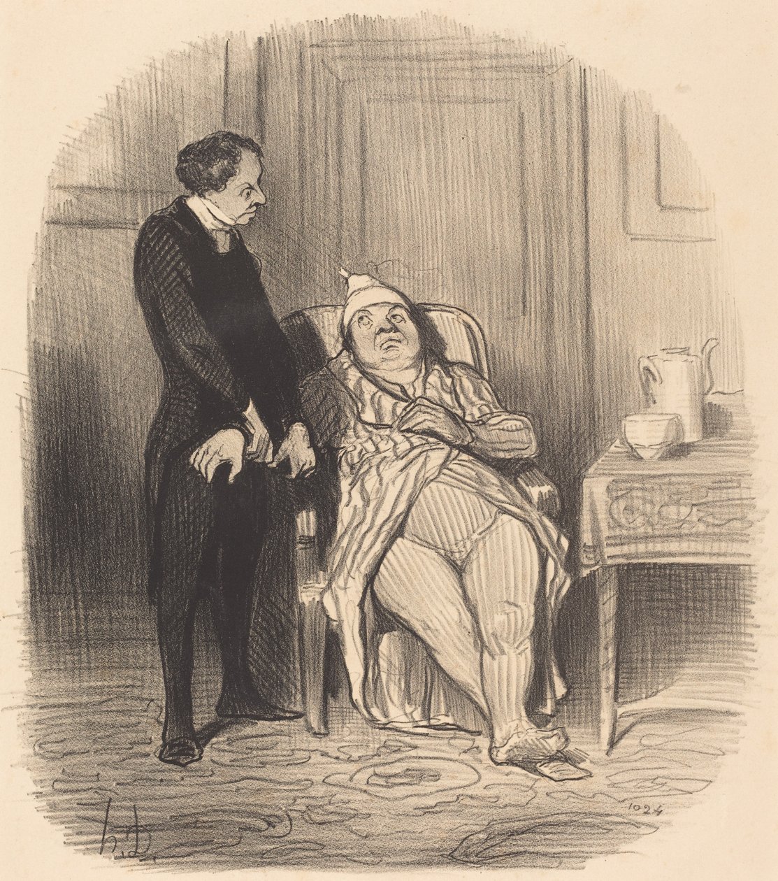 Ah! Doctor... I Think... I Have Tuberculosis! by Honoré Daumier