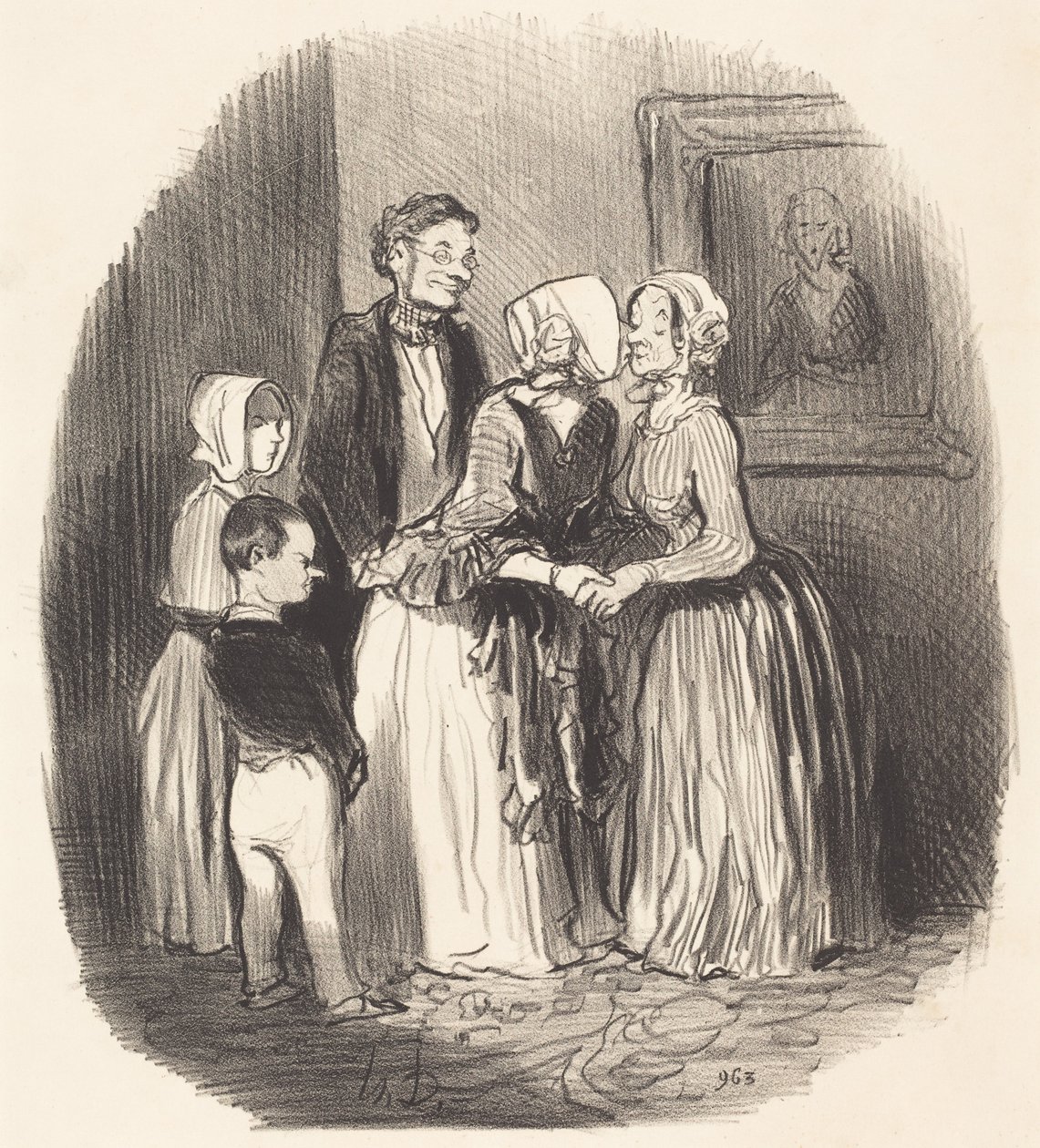 To the New Year, Visit... to Aunt Rabourdin by Honoré Daumier