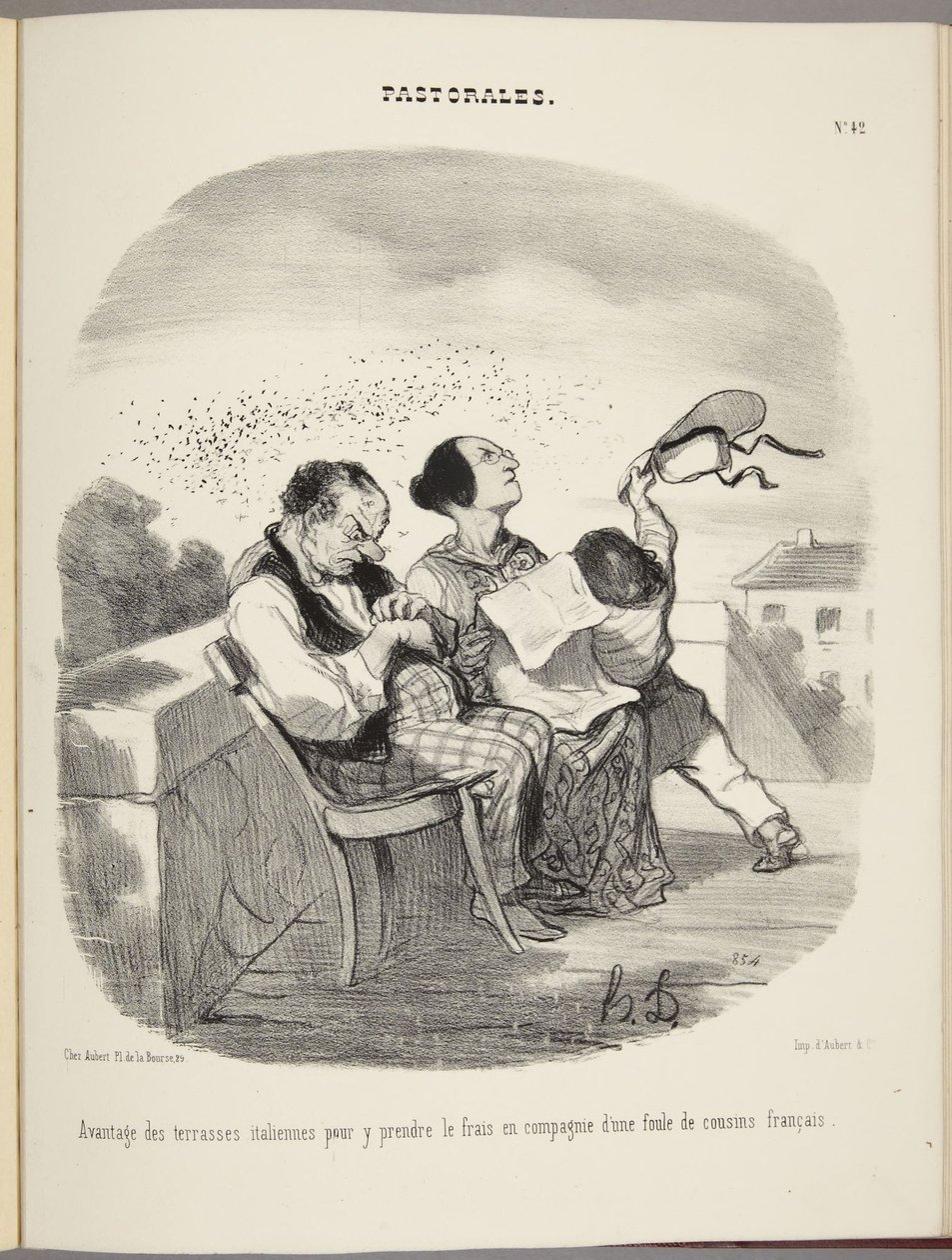 Advantage of Italian terraces for cooling off there in the company of a crowd of French cousins by Honoré Daumier