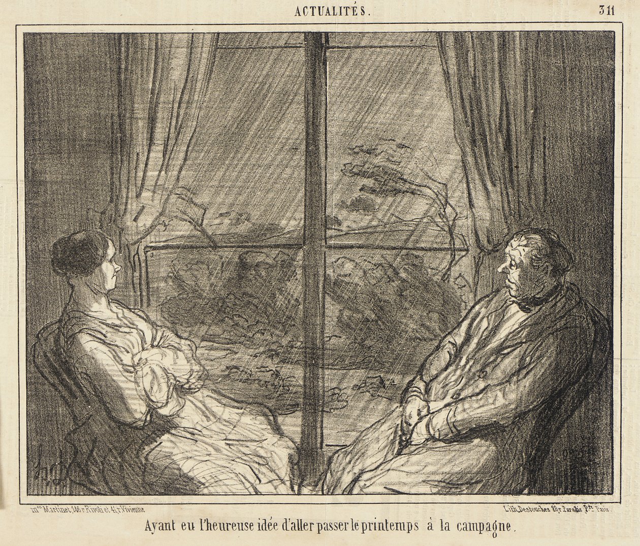 Having Had the Happy Idea of Spending Spring in the Countryside by Honoré Daumier