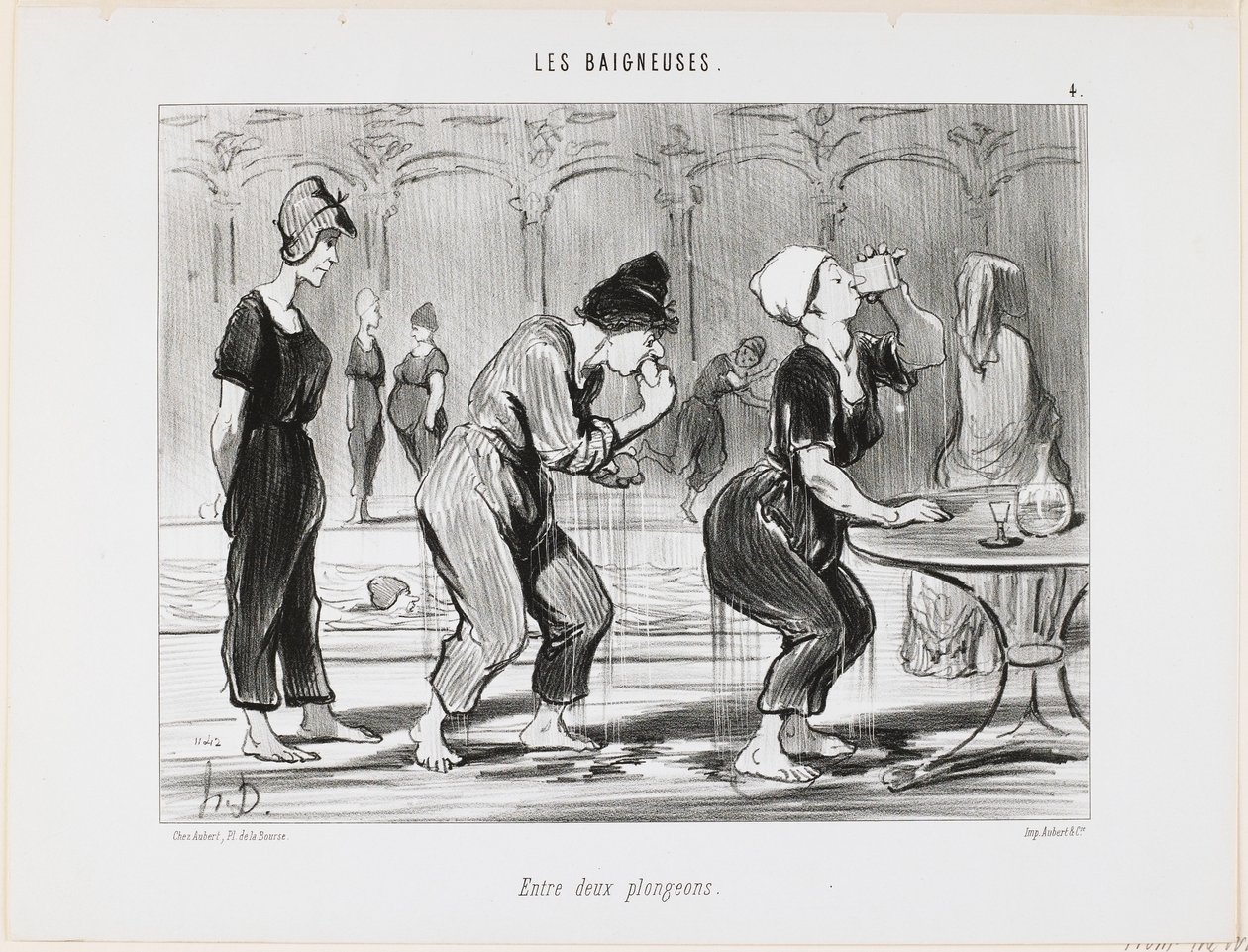 Between Dips by Honoré Daumier