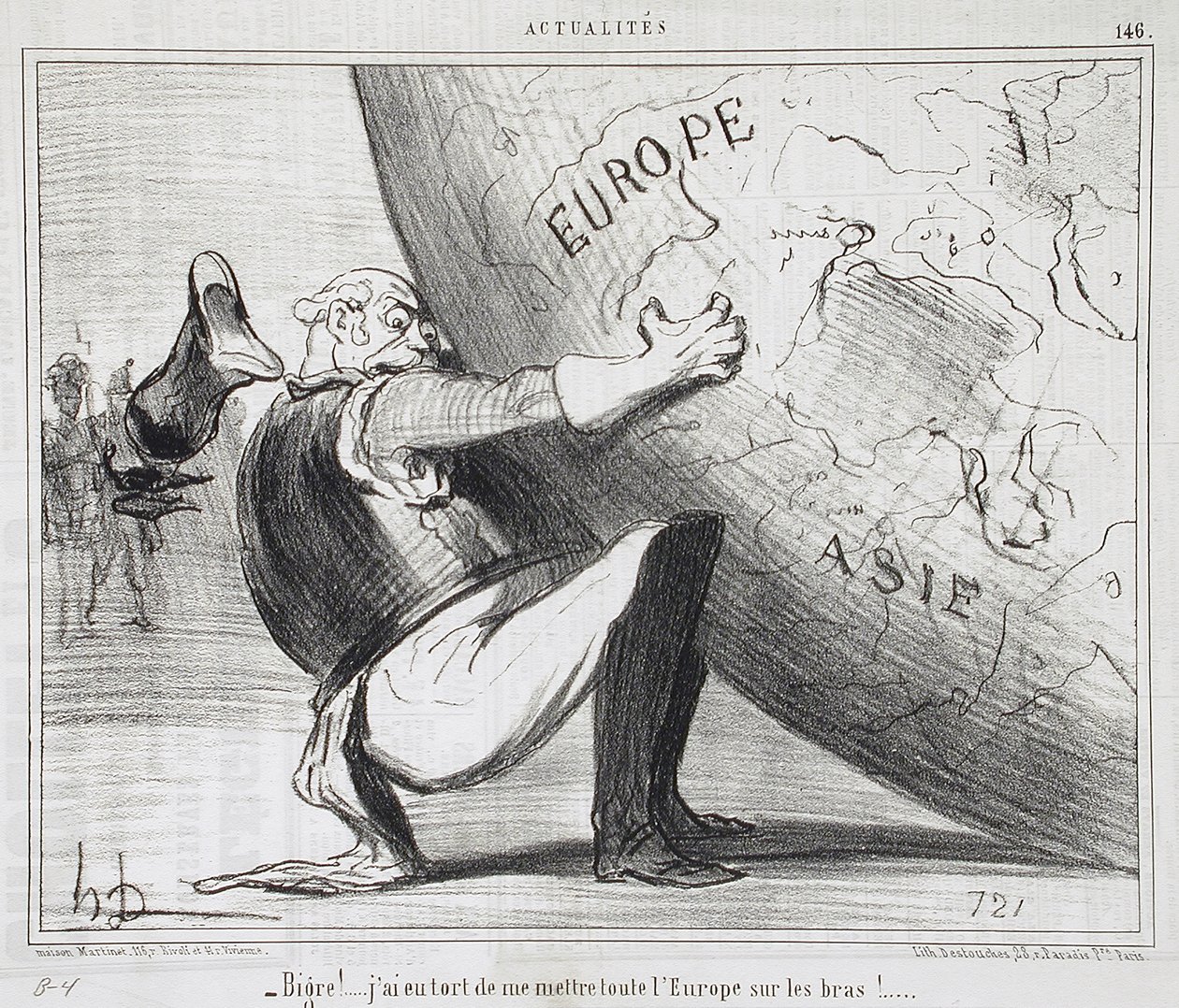 Wow!...I was wrong to take on all of Europe! by Honoré Daumier