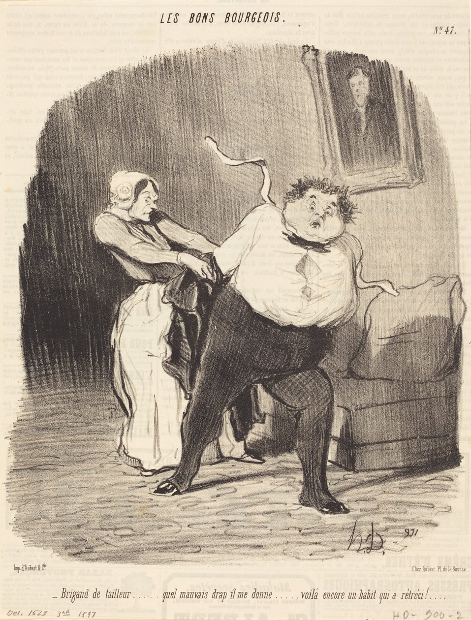 Tailor bandit... another garment... shrunk! by Honoré Daumier