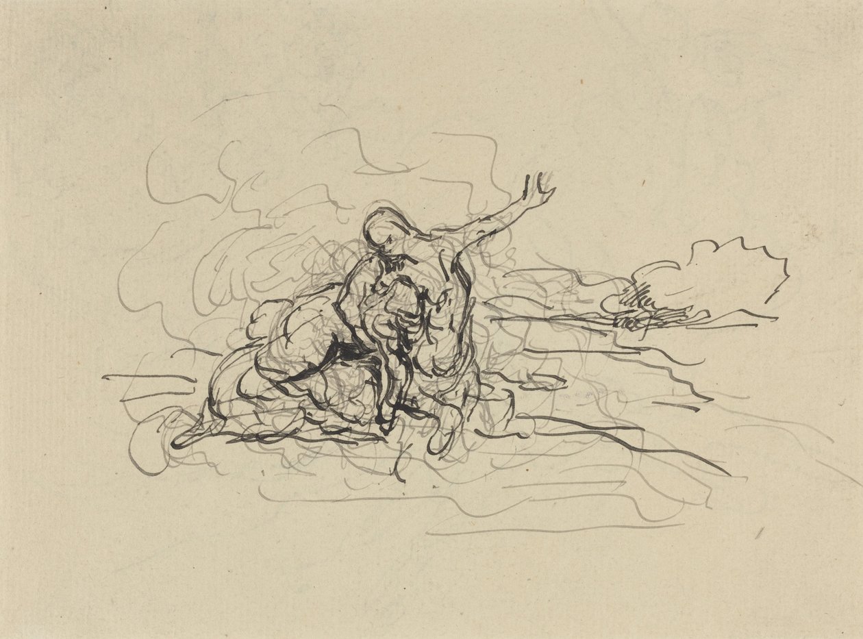 Centaur Carrying Off a Woman by Honore Daumier