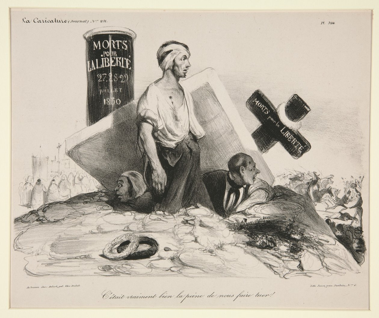 It Was Hardly Worthwhile Getting Killed for That! Plate 524 from the Journal La Caricature by Honoré Daumier