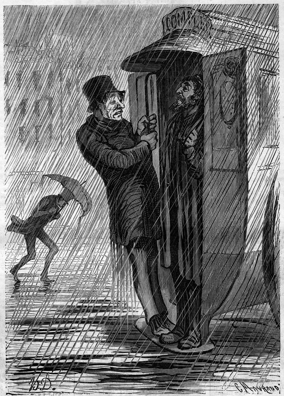 Complete!!! Cartoon by Honore Daumier. Engraving in 