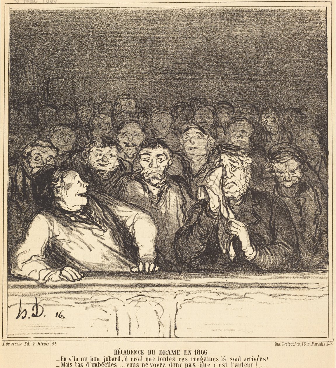 Decadence of Drama in 1866 by Honoré Daumier