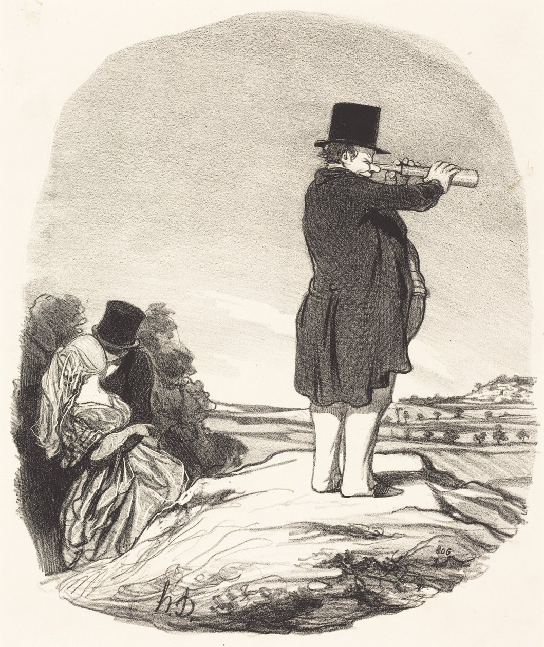 Say my wife... I see nothing! by Honoré Daumier